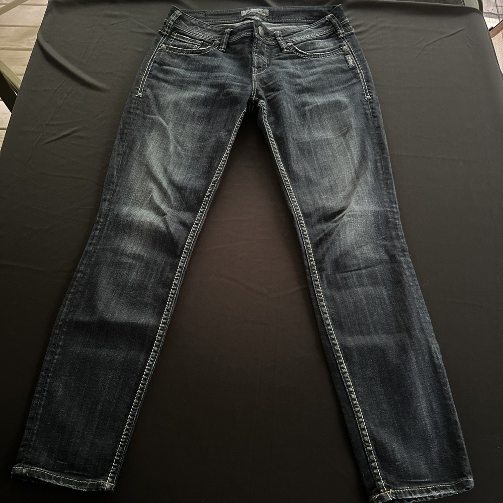 Silver Jeans Aiko Skinny Womens Size 29 X 29 Dark Wash Denim Pants